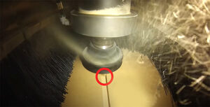 airpro nut ejecting dust from cutting path of composite material